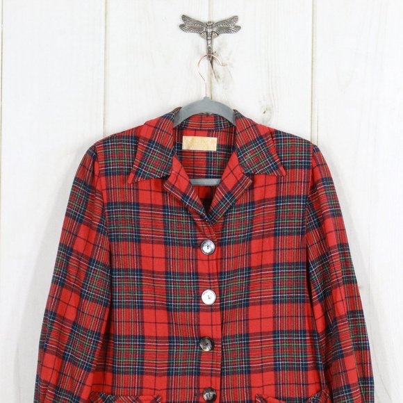 PENDLETON Plaid Woven Wool Button Shirt Size 14 - Picture 2 of 10